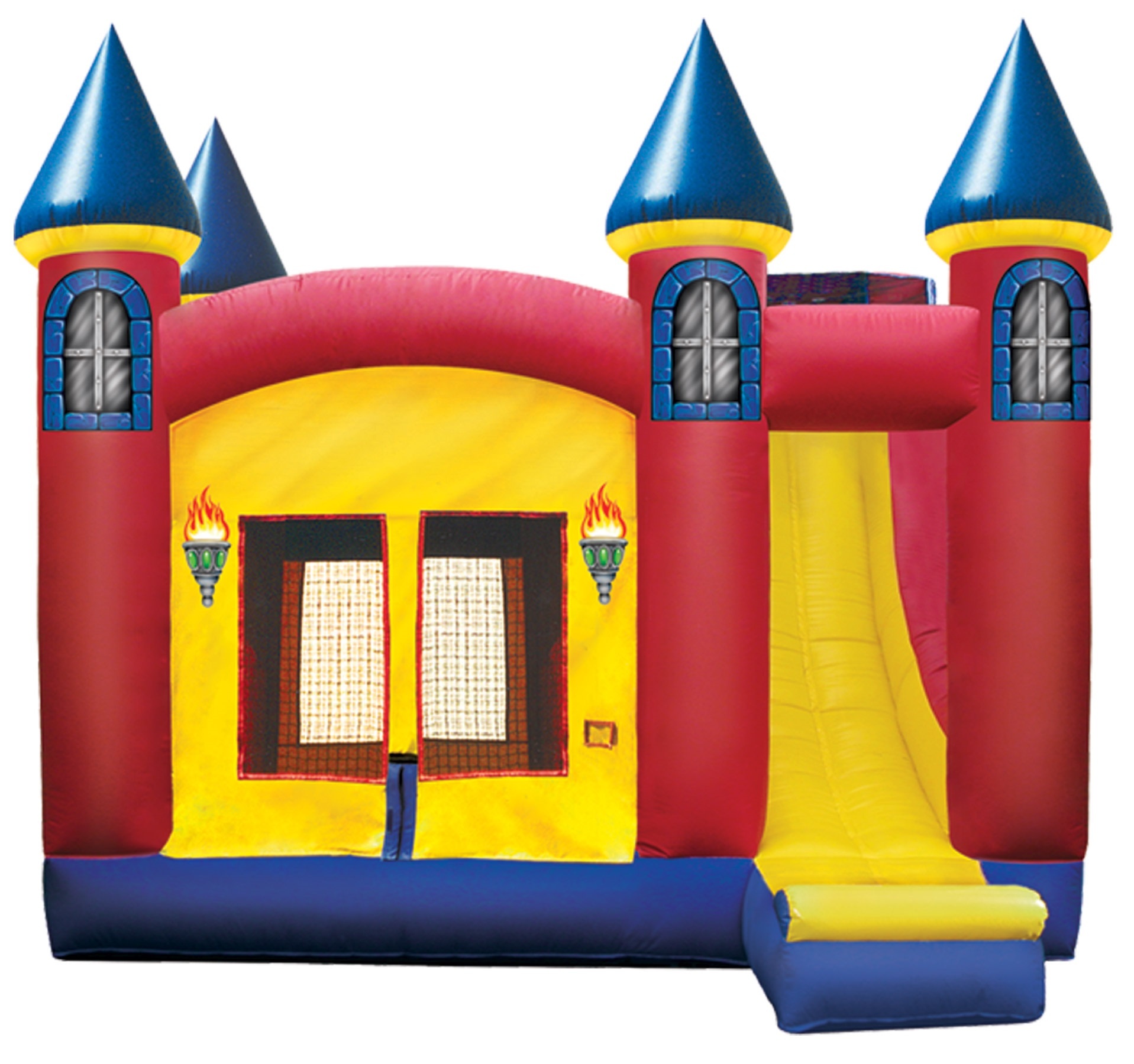 Bouncy castle. Надувной замок без фона. Inflables PNG.