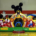 This is a mickey mouse toddler bounce house