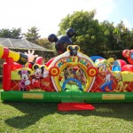 This is a mickey mouse toddler bounce house