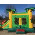This is a jungle themed bounce house rental
