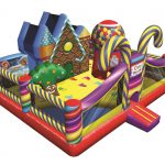 This is a Candy Land Bounce House for Toddlers